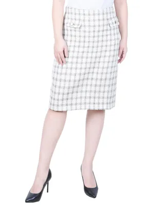 Ny Collection Petite Slim Tweed Double Knit Skirt