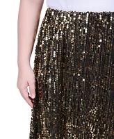 Ny Collection Petite Knee Length Sequined Skirt