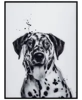 Empire Art Direct "Dalmatian" Pet Paintings on Printed Glass Encased with A Black Anodized Frame, 24" x 18" x 1"