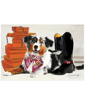 Empire Art Direct "Border Collie" Unframed Free Floating Tempered Glass Panel Graphic Dog Wall Art Print 16" x 24", 16" x 24" x 0.2" - Multi
