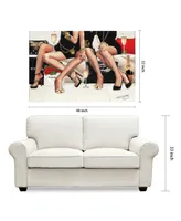 Empire Art Direct "Girls Night" Frameless Free Floating Tempered Glass Panel Graphic Wall Art, 32" x 48" x 0.2" - Multi