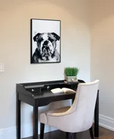 Empire Art Direct "Bulldog" Pet Paintings on Printed Glass Encased with A Black Anodized Frame, 24" x 18" x 1"