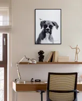 Empire Art Direct "Boxer" Pet Paintings on Printed Glass Encased with a Black anodized Frame, 24" x 18" x 1"