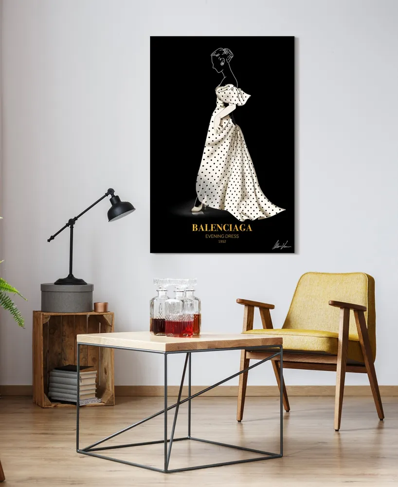 Empire Art Direct "B Fashion White Look" Frameless Free Floating Reverse Printed Tempered Glass Wall Art, 48" x 32" x 0.2"