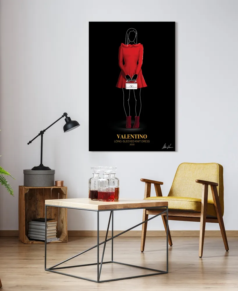 Empire Art Direct "V Fashion Red Look" Frameless Free Floating Reverse Printed Tempered Glass Wall Art, 48" x 32" x 0.2"