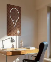 Empire Art Direct "Louis Vuitton Vibes Racquet" Frameless Free Floating Tempered Glass Panel Graphic Wall Art, 24" x 48" x 0.2"