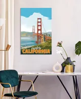 Empire Art Direct "golden Gate Gaze" Frameless Free Floating Tempered Glass Panel Graphic Wall Art, 36" x 24" x 0.2" - Multi