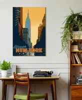 Empire Art Direct "New York Minute" Frameless Free Floating Tempered Glass Panel Graphic Wall Art, 36" x 24" x 0.2" - Multi