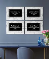 Empire Art Direct "Prestige Brand "Frameless Free Floating Reverse Printed Tempered Glass Wall Art Set of 4, 18" x 24" x 0.2" Each