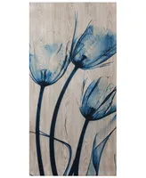 Empire Art Direct "Tulips is Blue" Fine Radiographic Photography Giclee Printed Directly on Hand Finished Ash Wood Wall Art, 24" x 48" x 1.5"