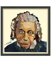 Empire Art Direct "Einstein" Hand-made dimensional Art collage, Under Glass, Encased on a Black Shadow Box Frame, 25" x 25" x 1.4" - Multi