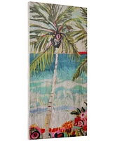 Empire Art Direct "Palm Tree Whimsy I" Fine Giclee Printed Directly on Hand Finished Ash Wood Wall Art, 48" x 24" x 1.5"