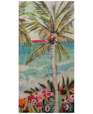 Empire Art Direct "Palm Tree Whimsy Ii" Fine Giclee Printed Directly on Hand Finished Ash Wood Wall Art, 48" x 24" x 1.5" - Multi