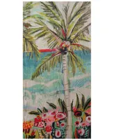 Empire Art Direct "Palm Tree Whimsy Ii" Fine Giclee Printed Directly on Hand Finished Ash Wood Wall Art, 48" x 24" x 1.5" - Multi