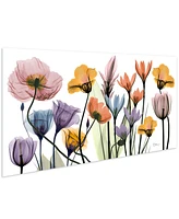 Empire Art Direct "Flowerscape Portrait" Frameless Free Floating Tempered Glass Panel Graphic Wall Art, 24" x 48" x 0.2"