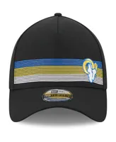 Men's New Era Black Los Angeles Rams Flawless Stripe 39THIRTY Flex Hat