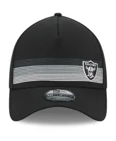 Men's New Era Black Las Vegas Raiders Flawless Stripe 39THIRTY Flex Hat