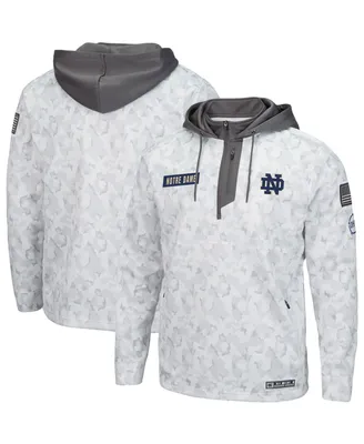 Men's Colosseum Arctic Camo Notre Dame Fighting Irish Oht Military-Inspired Appreciation Quarter-Zip Hoodie