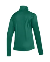 Women's adidas Green Miami Hurricanes 2023 Sideline Aeroready Raglan Half-Zip Top