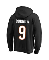 Men's Joe Burrow Black Cincinnati Bengals Big and Tall Fleece Name Number Pullover Hoodie