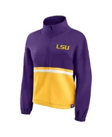 Women's Fanatics Purple Lsu Tigers Fleece Half-Zip Jacket