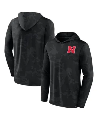 Men's Fanatics Black Nebraska Huskers Camo Hoodie Long Sleeve T-shirt