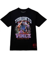 Men's Mitchell & Ness Vince Carter Black Toronto Raptors Hardwood Classics Bling Concert Player T-shirt