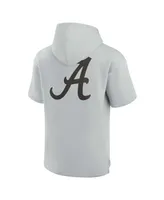 Men's and Women's Fanatics Signature Gray Alabama Crimson Tide Super Soft Fleece Short Sleeve Pullover Hoodie