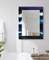 Empire Art Direct "Purple Heather I" Rectangular Beveled Mirror on Free Floating Printed Tempered Art Glass, 30" x 40" x 0.4"