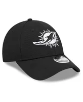 Youth Boys and Girls New Era Black Miami Dolphins Main B-Dub 9FORTY Adjustable Hat