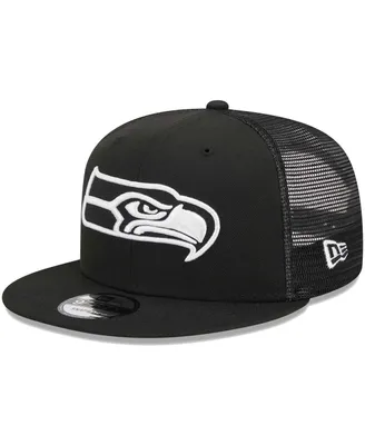 Men's New Era Black Seattle Seahawks Main Trucker 9FIFTY Snapback Hat