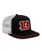 Men's New Era Black, White Cincinnati Bengals Original Classic Golfer Adjustable Hat