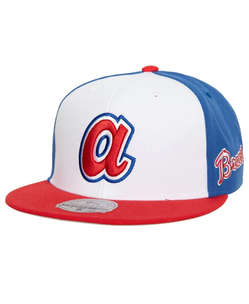 Men's Atlanta Braves Mitchell & Ness White Cooperstown Collection Pro Crown Snapback  Hat