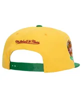 Men's Mitchell & Ness Yellow, Green Los Angeles Dodgers Hometown Snapback Hat