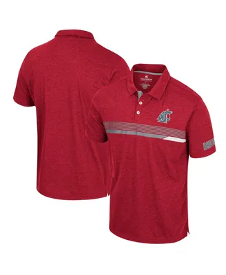 Men's Colosseum Crimson Washington State Cougars No Problemo Polo Shirt