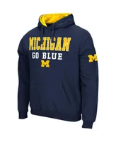 Men's Colosseum Navy Michigan Wolverines Sunrise Pullover Hoodie