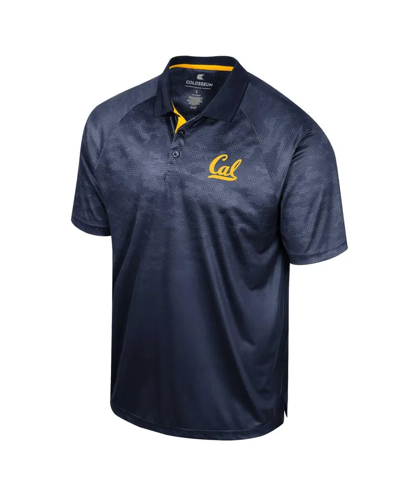 Men's Colosseum Navy Cal Bears Honeycomb Raglan Polo Shirt