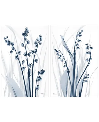 Empire Art Direct Radiant Blues 1 2 Frameless Free Floating Tempered Glass Panel Graphic Wall Art, 48" x 32" x 0.2" each
