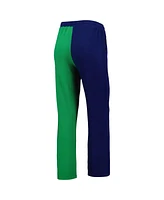 Women's ZooZatz Navy, Green Notre Dame Fighting Irish Colorblock Cozy Tri-Blend Lounge Pants