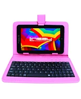 Linsay New 7" W-Fi Tablet with Pink Keyboard Case 64GB Android 13