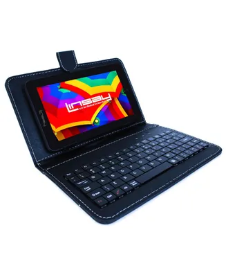 Linsay New 7" Wi-Fi Tablet 2GB Ram 64GB Android 13 with Black Keyboard Case