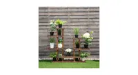 6 Tier Wooden Shelf Storage Plant Rack Stand