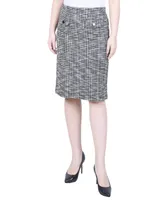 Ny Collection Petite Slim Tweed Double Knit Skirt