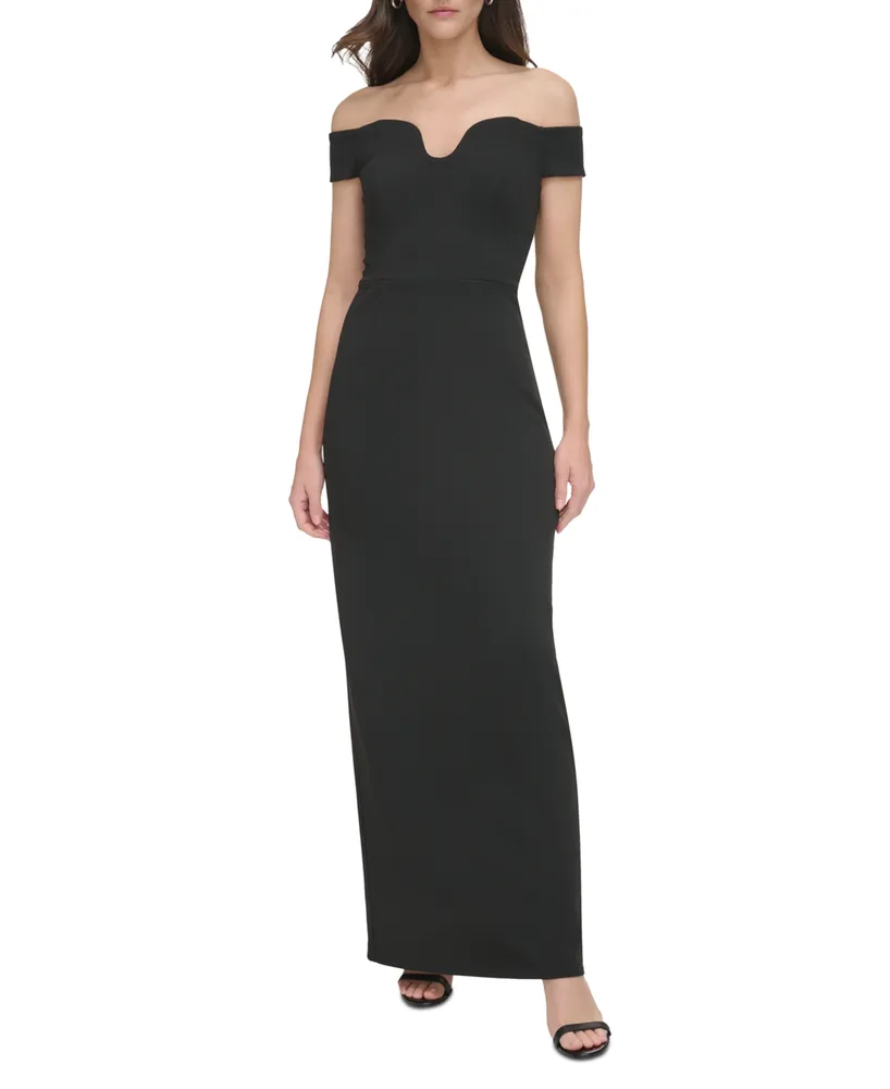 Vince Camuto Women's Off-The-Shoulder Notch-Neck Gown