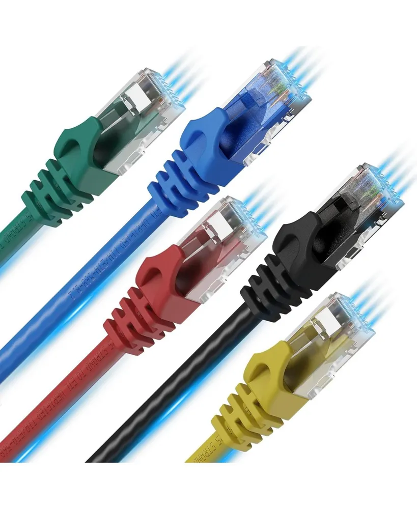 Ultra Clarity Cables 10ft 5 pack Cat6 Ethernet Cable Lan, Utp, RJ45,  Network, Patch, Internet Cable - Multi