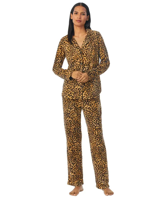 Lauren Ralph Women's 2-Pc. Knit-Top Fleece-Pant Pajamas Set
