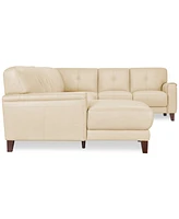 Closeout! Ashlinn 144" 5-Pc. Pastel Leather Sectional, Created for Macy's