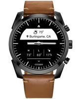 Citizen Men's Cz Smart Hybrid Sport Brown Leather Strap Smart Watch 43mm