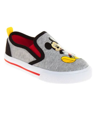 Disney Little Boys Mickey Mouse Slip On Canvas Sneakers