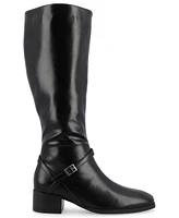Journee Collection Women's Rhianah Wide Width Block Heel Knee High Riding Boots